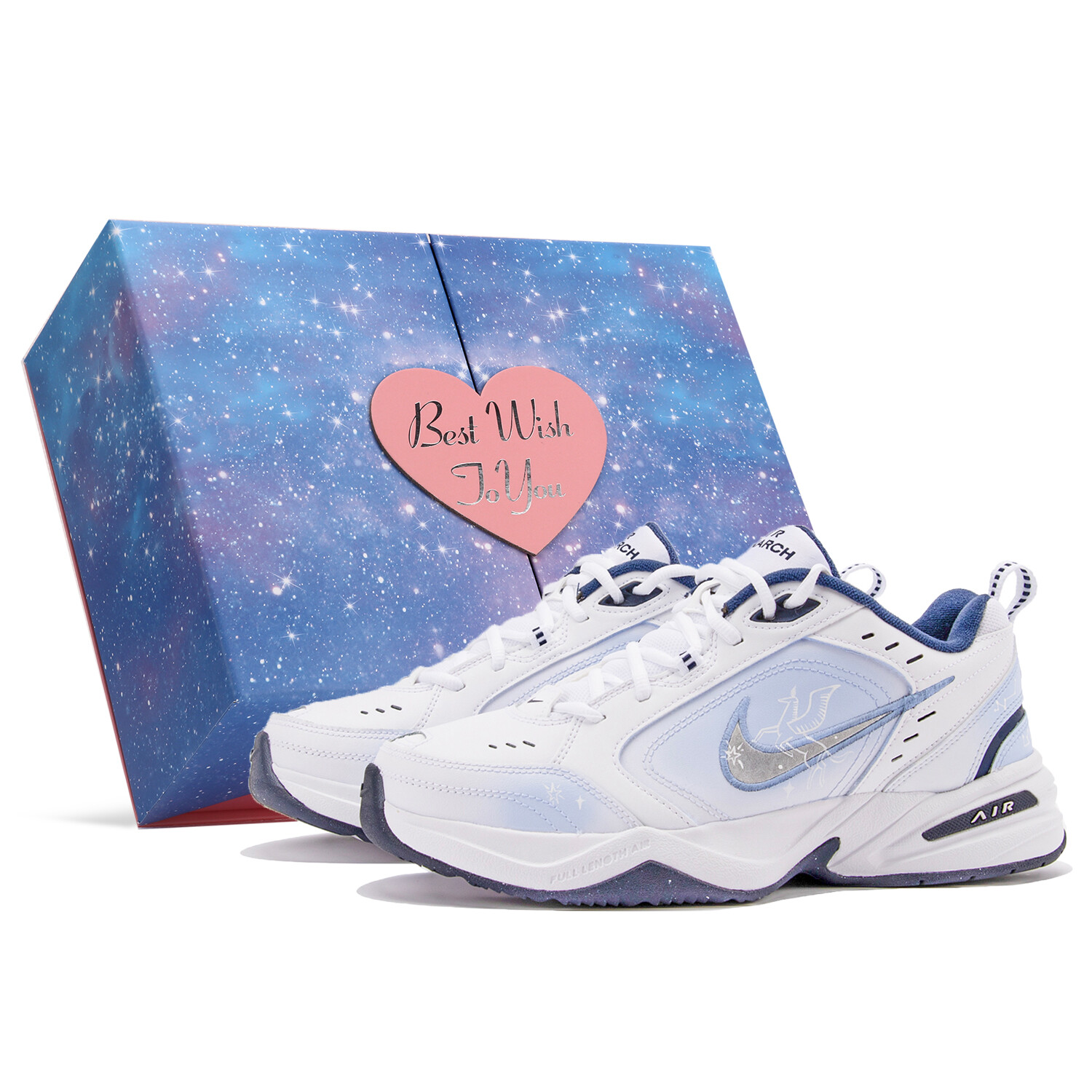

Кроссовки Nike Air Monarch 4 Chunky Sneakers Unisex Low-top Blue/white, синий/белый