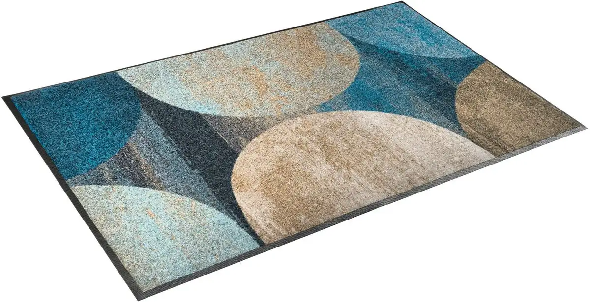 

Стирка+сушка от Kleen-Tex ковер "Галаксия", прямоугольный, противоскользящий, моющийся, гостиная Wash+dry by Kleen-Tex 75х120 см, синий