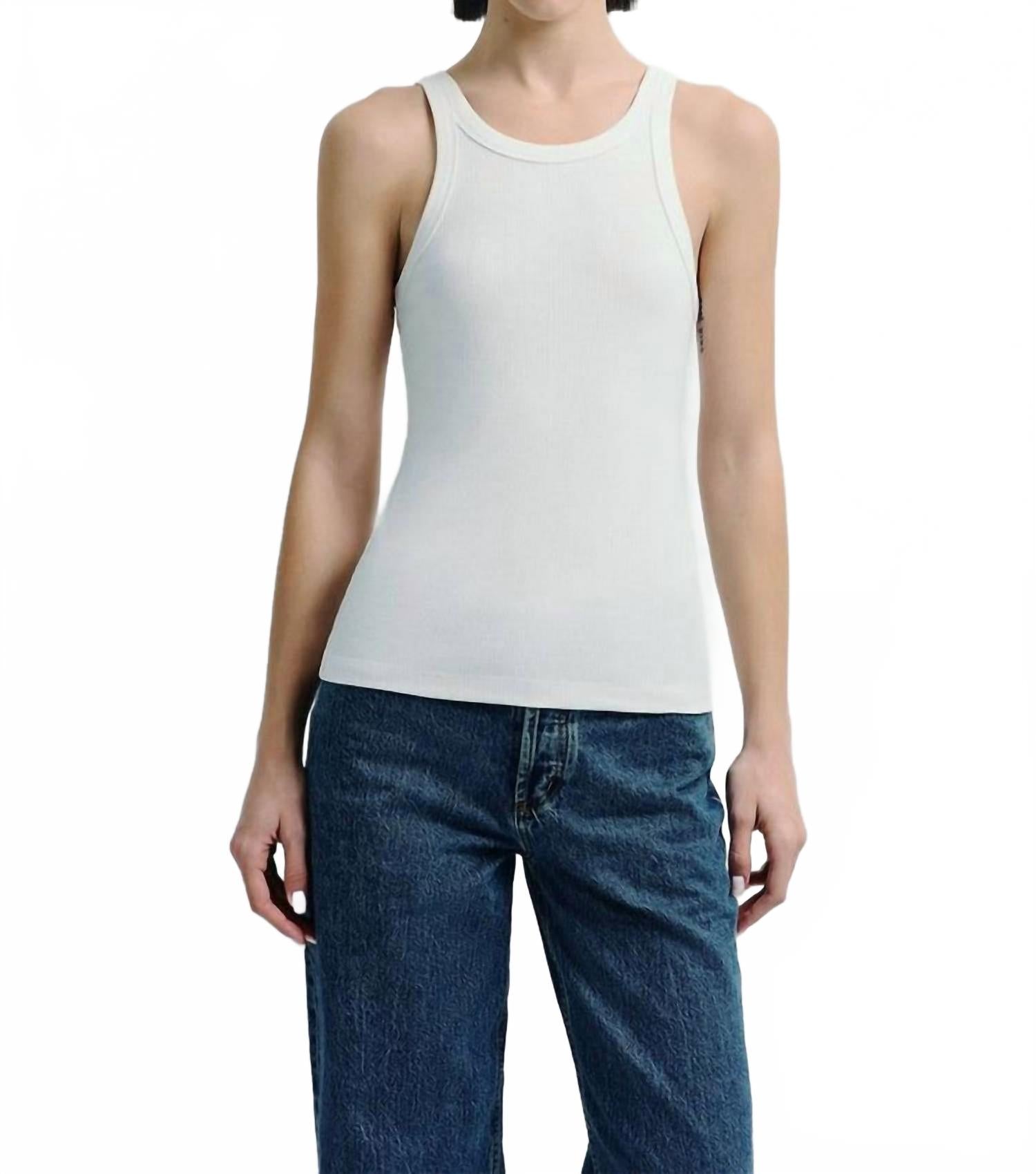 

Лука Топ-майка с рубчиками в цвете айвори/черный Rue Sophie