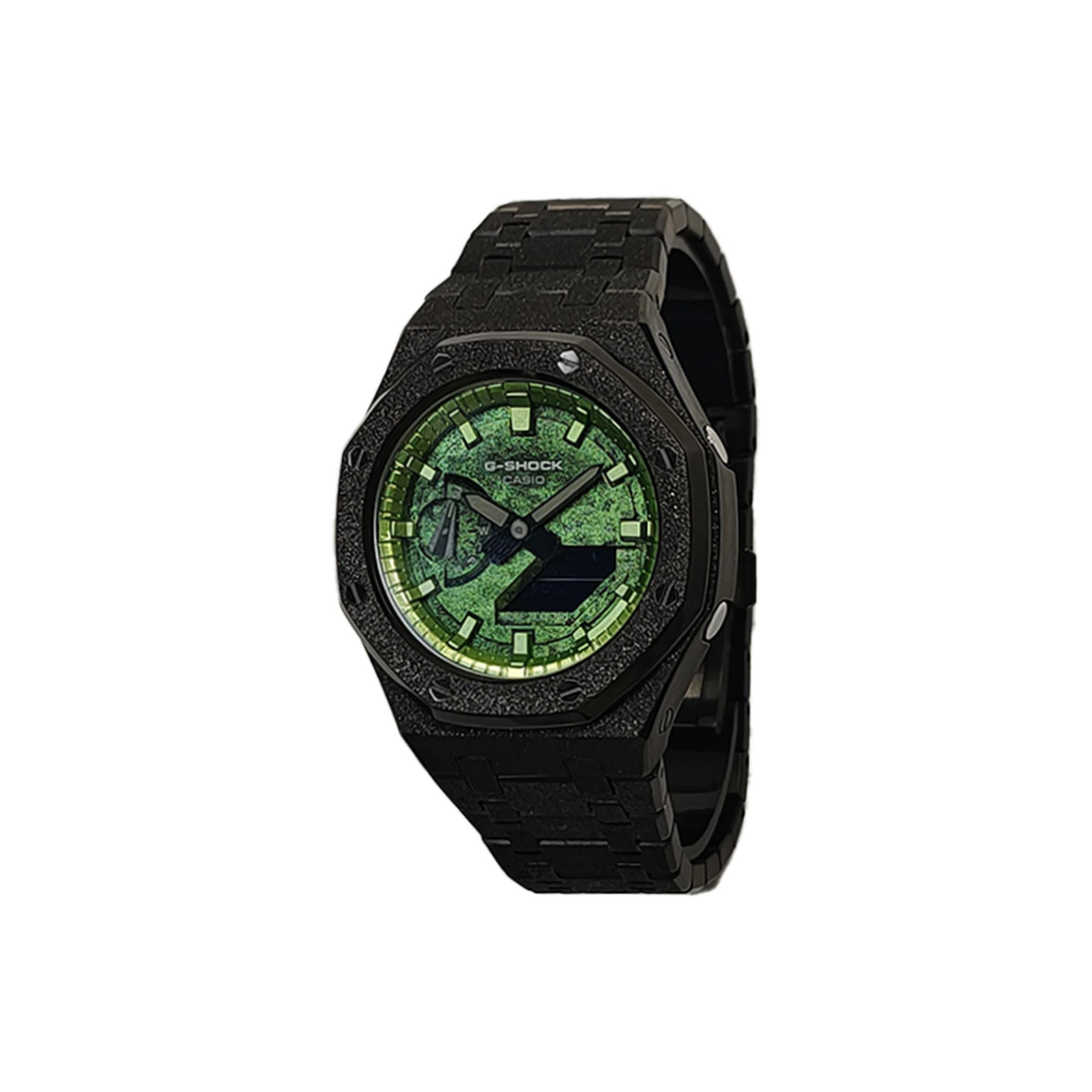

CASIO Часы Retrofit Series Quartz Movement Stainless Steel Strap Watch Men's Watch Green Dial, Black Strap