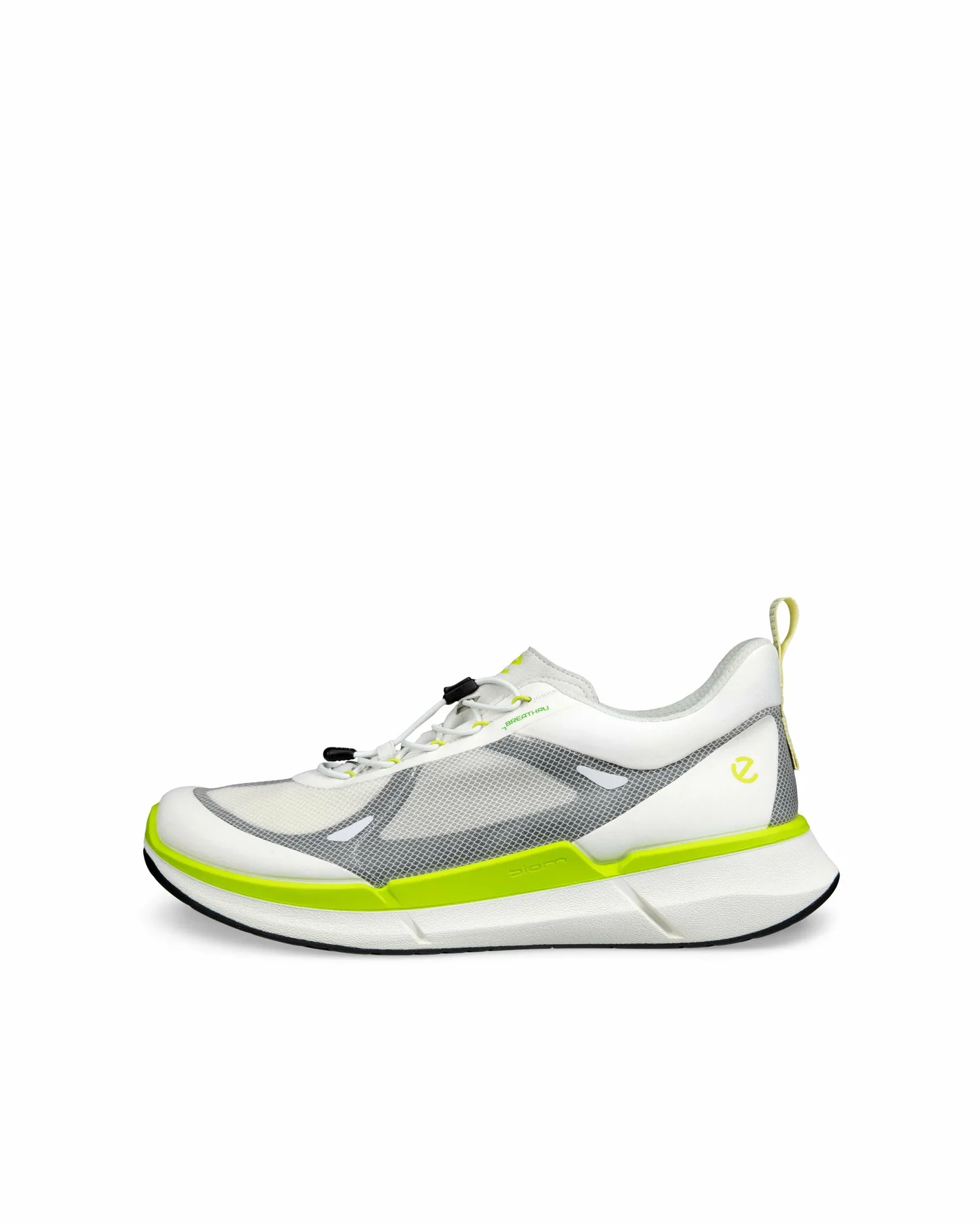 Мужские спортивные кроссовки ECCO Biom 2.2 из натуральной кожи для отдыха, WHITE / BLACK / LIME PUNCH — фото 4
