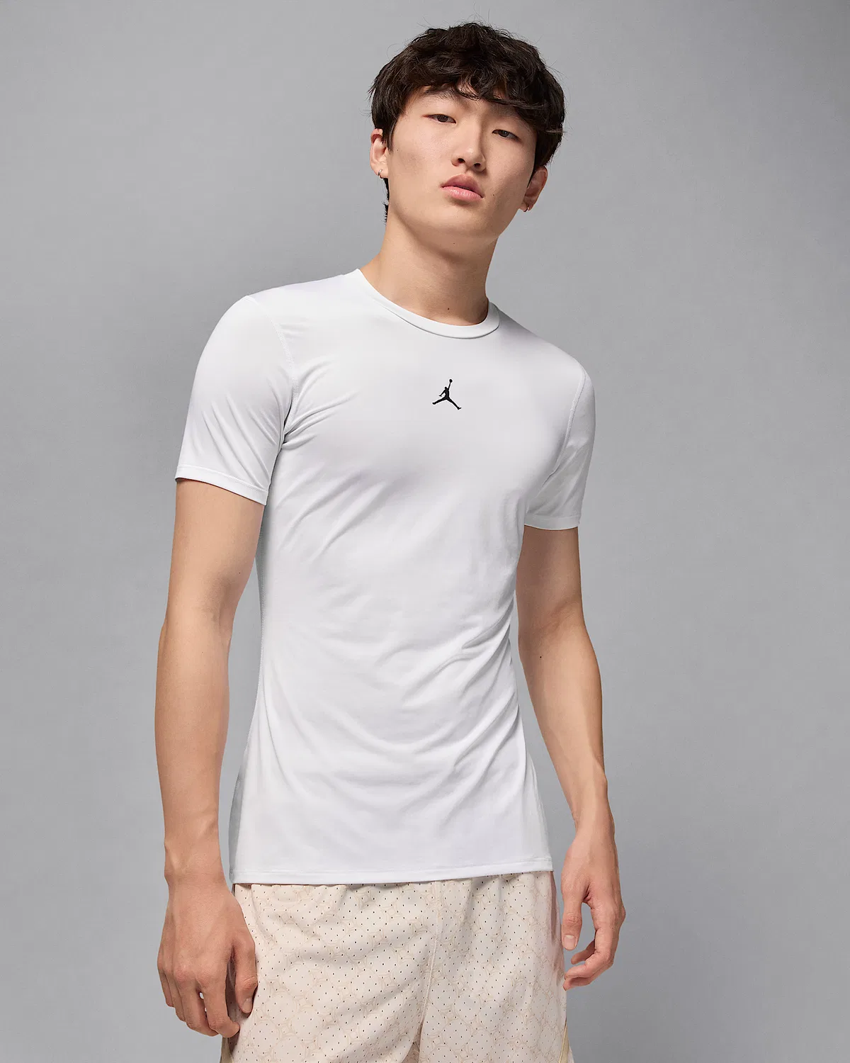 Мужская базовая футболка с коротким рукавом Dri-FIT Jordan Sport, White/Black