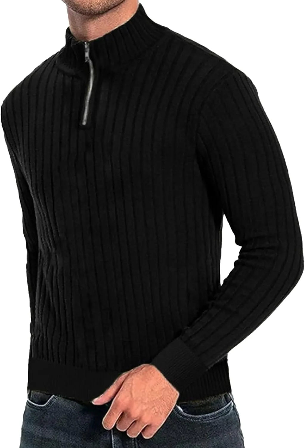 

Мужской свитер Maiyifu-GJ Slim Fit с молнией и воротником-полуводолазкой