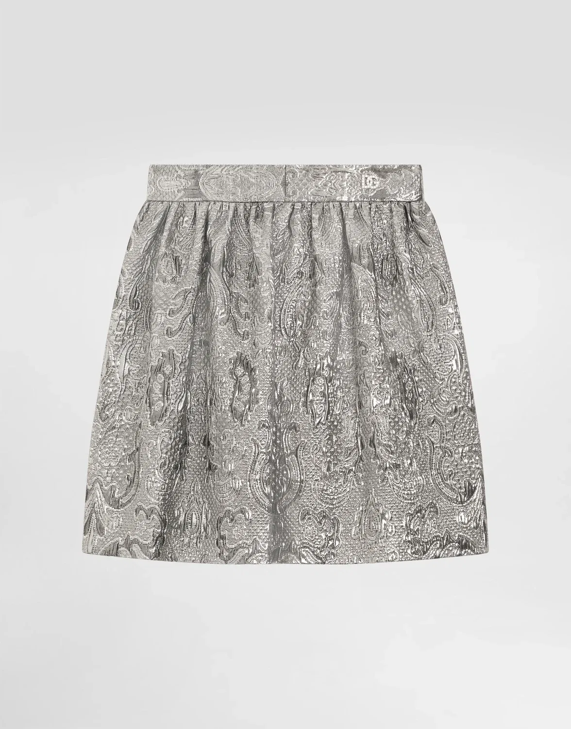 Юбка из жаккарда ламе DOLCE & GABBANA, серебряный