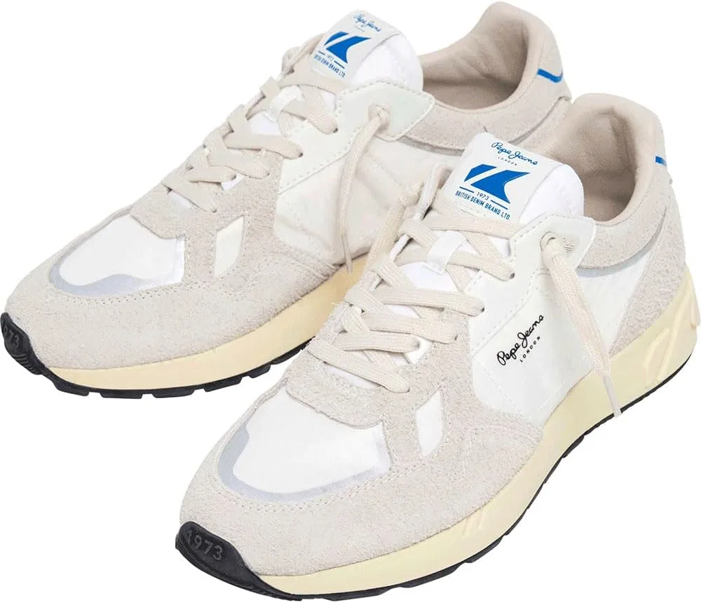 Кроссовки PEPE JEANS Unisex Marlon Divided M Shoes, White — фото 3