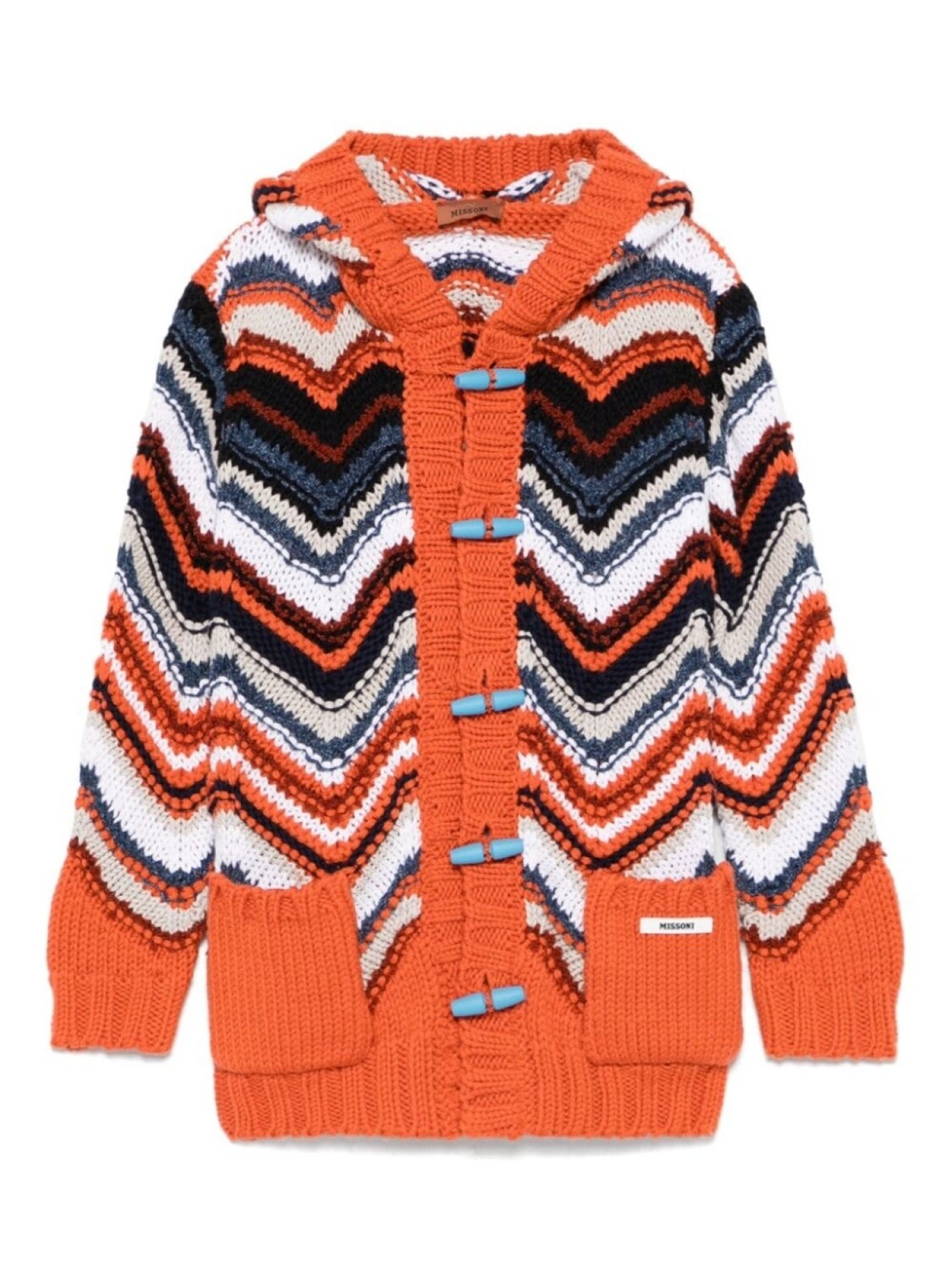 

Missoni Kids кардиган с шевронным узором, оранжевый