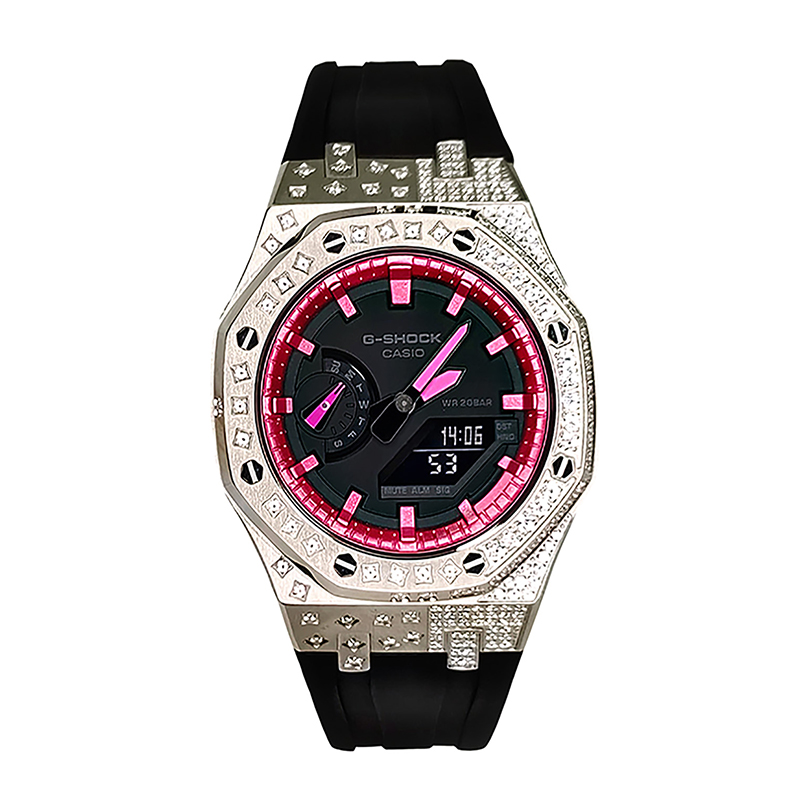 

Унисекс часы CASIO с жидкокристаллическим/аналоговым двойным дисплеем, 44 мм, черные
