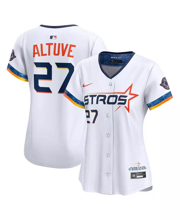 

Женская футболка игрока Хосе Алтуве Уайта из Хьюстон Астрос 2025 City Connect Limited Nike
