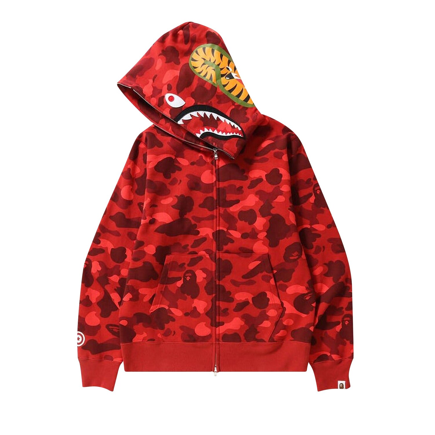 BAPE Color Camo Shark Толстовка на молнии на всю длину, Красный — фото 2