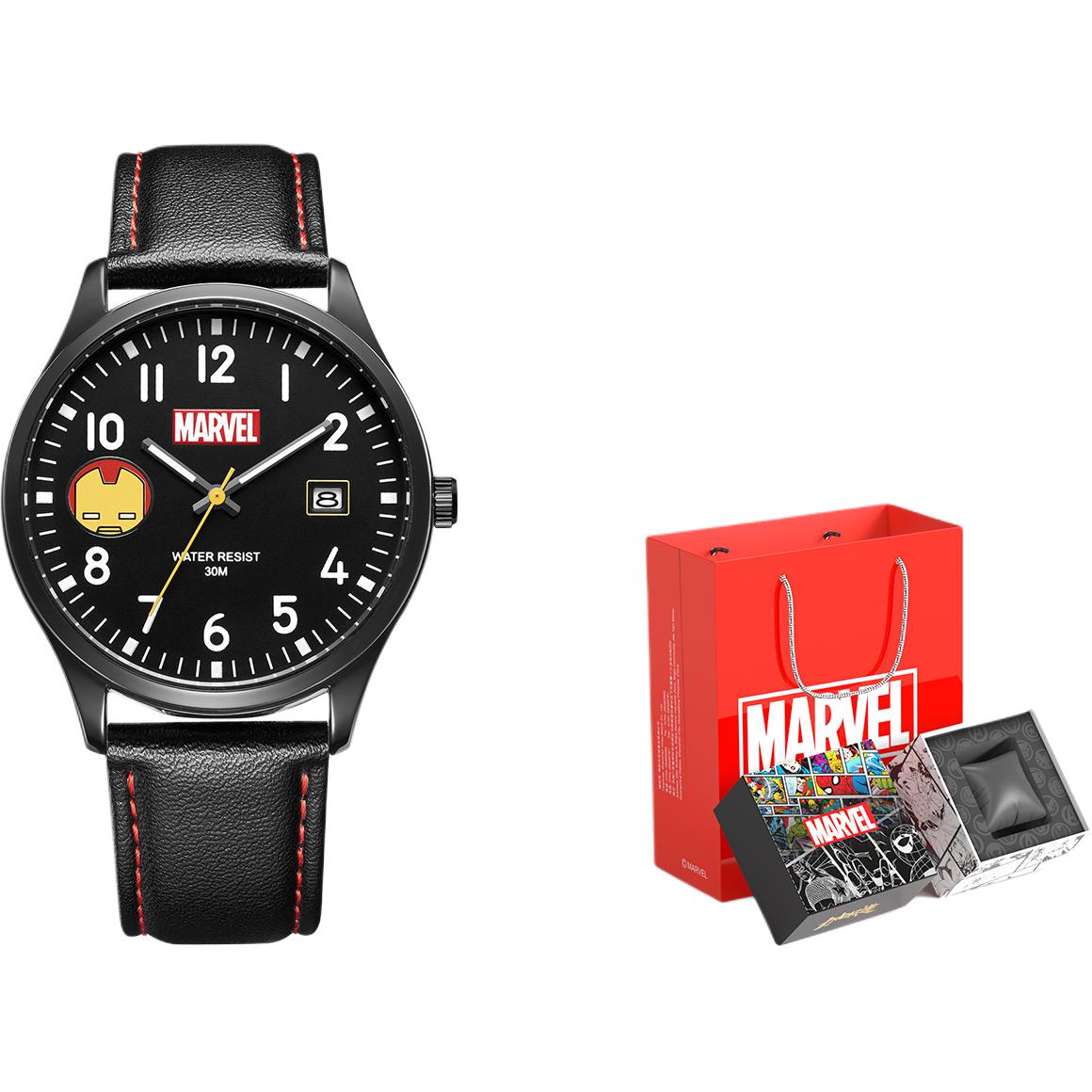 

MARVEL Часы Hero Collection High School Students Watch Quartz Movement Rubber Band Strap Watch Men's Watch Black Dial