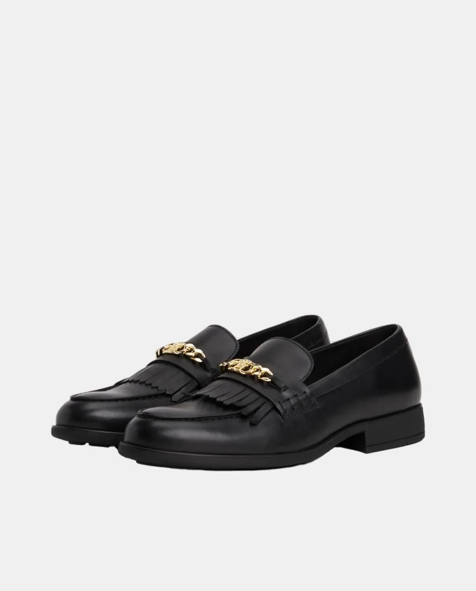 Кожаные мокасины с цепочкой Tommy Hilfiger, черный — фото 2