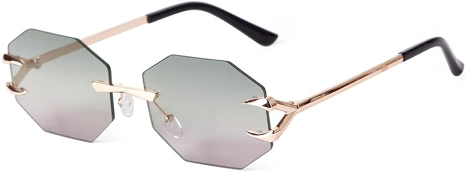 

Модные безободковые солнцезащитные очки Polygon для мужчин и женщин, металлические солнцезащитные очки с градиентными линзами, безрамочные солнцезащитные очки с защитой от УФ-излучения TKKTLLT, C6