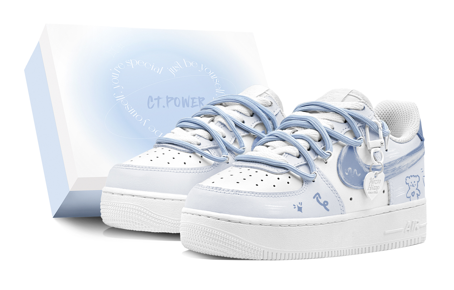 

Nike Кроссовки Air Force 1 Air Force 1 с низким верхом для скейтборда, противоскользящие, мужские, белые, синие