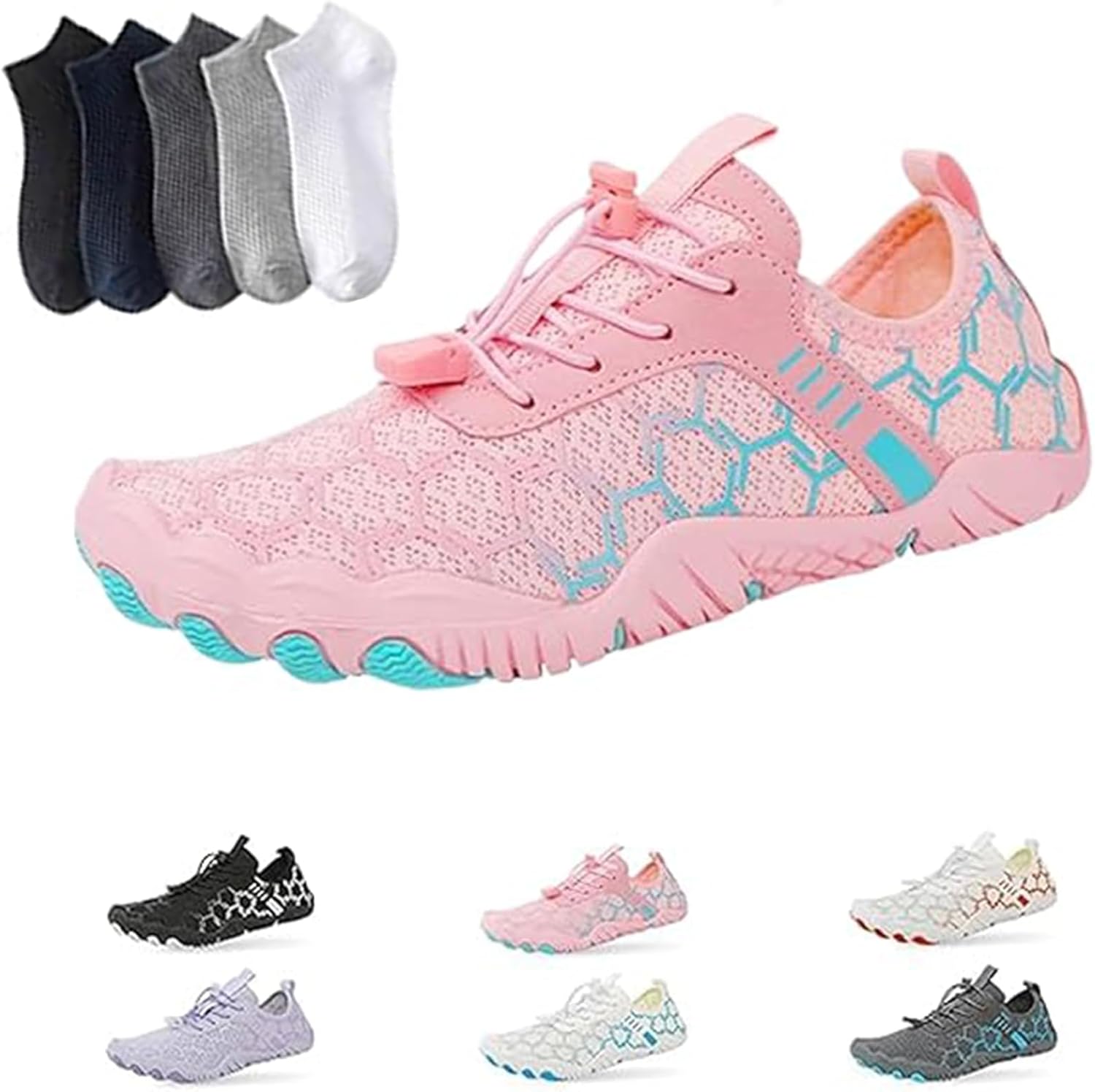 

Кроссовки с широкой носочной частью, дышащие, не скользящие, быстросохнущие, для воды, активного отдыха на улице, плавания, бассейна, пляжа, серфинга, прогулок, йоги на воде, реки, унисекс Giltpeak, розовый