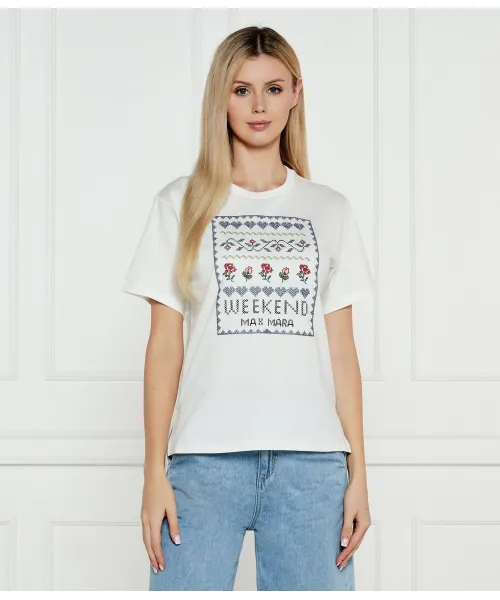 

Футболка с изображением каюты Regular fit Weekend Maxmara, белый