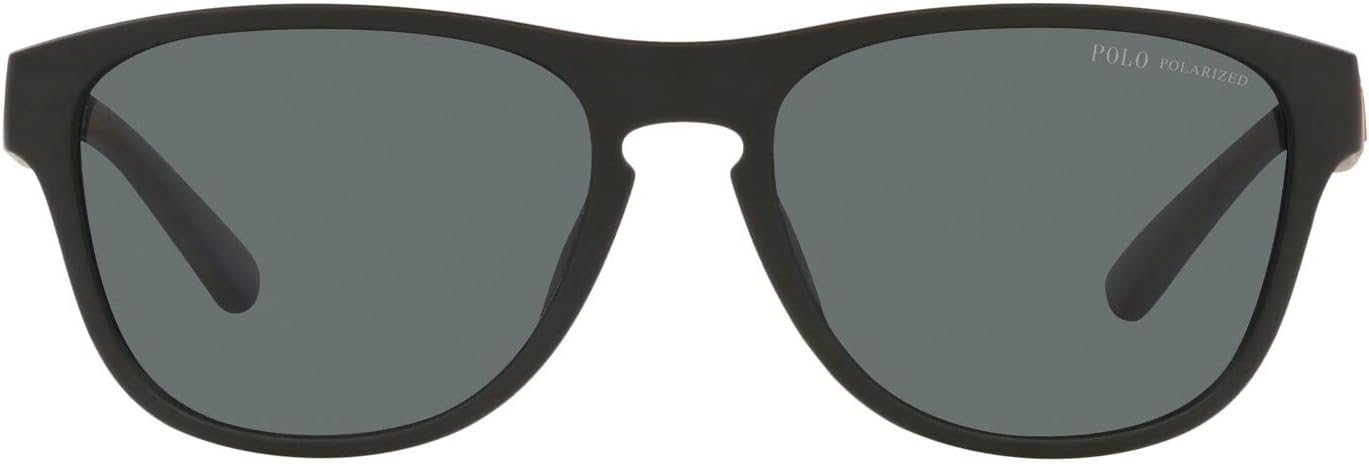 

POLO RALPH LAUREN Unisex Ph4180u универсальные квадратные солнцезащитные очки, Matte Black/Polarized Dark Grey