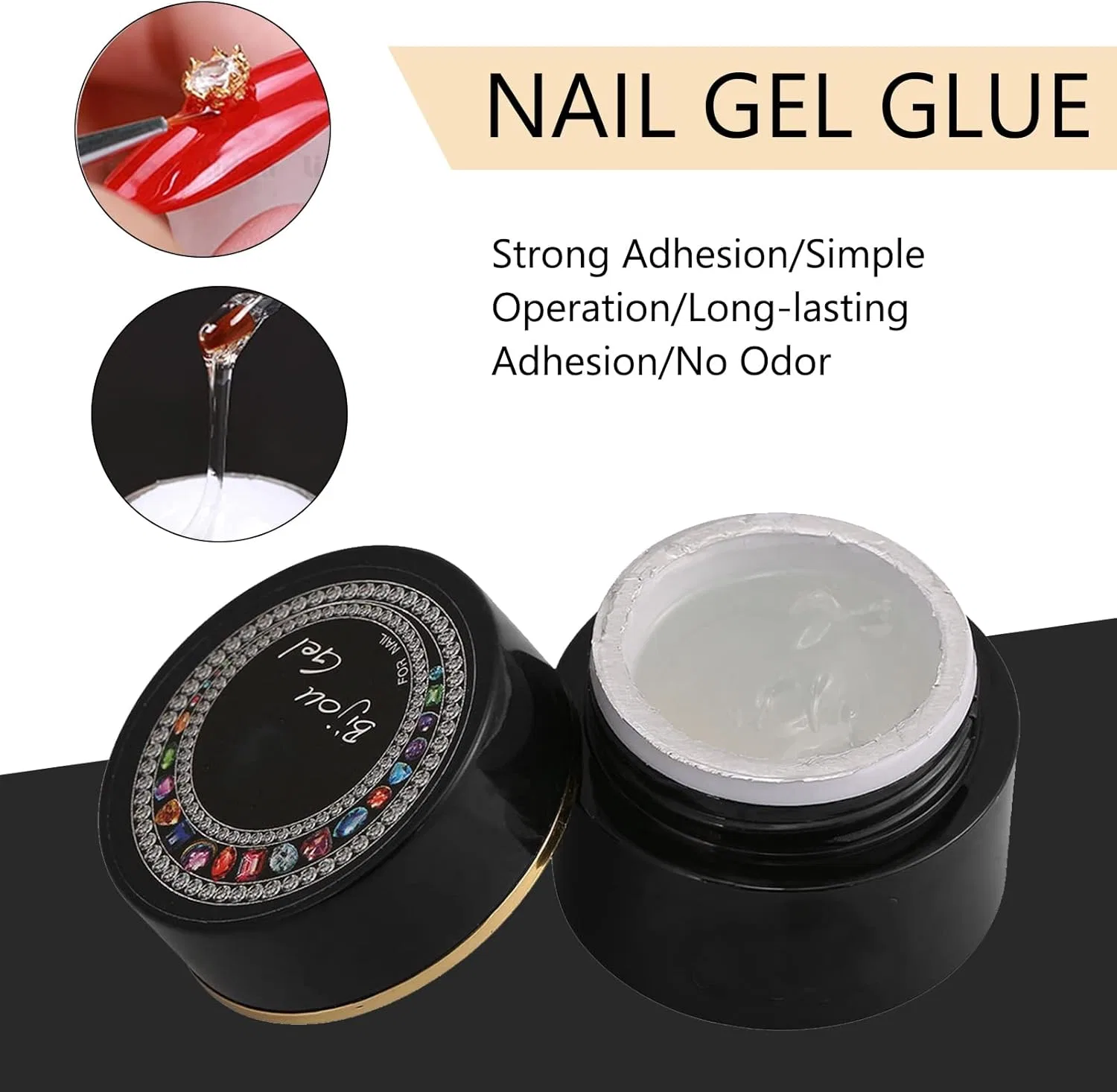 Твердый гель-клей для ногтей Solid Nail Gel Glue для наращивания и декора Restokkizisry2M3Xb — фото 4