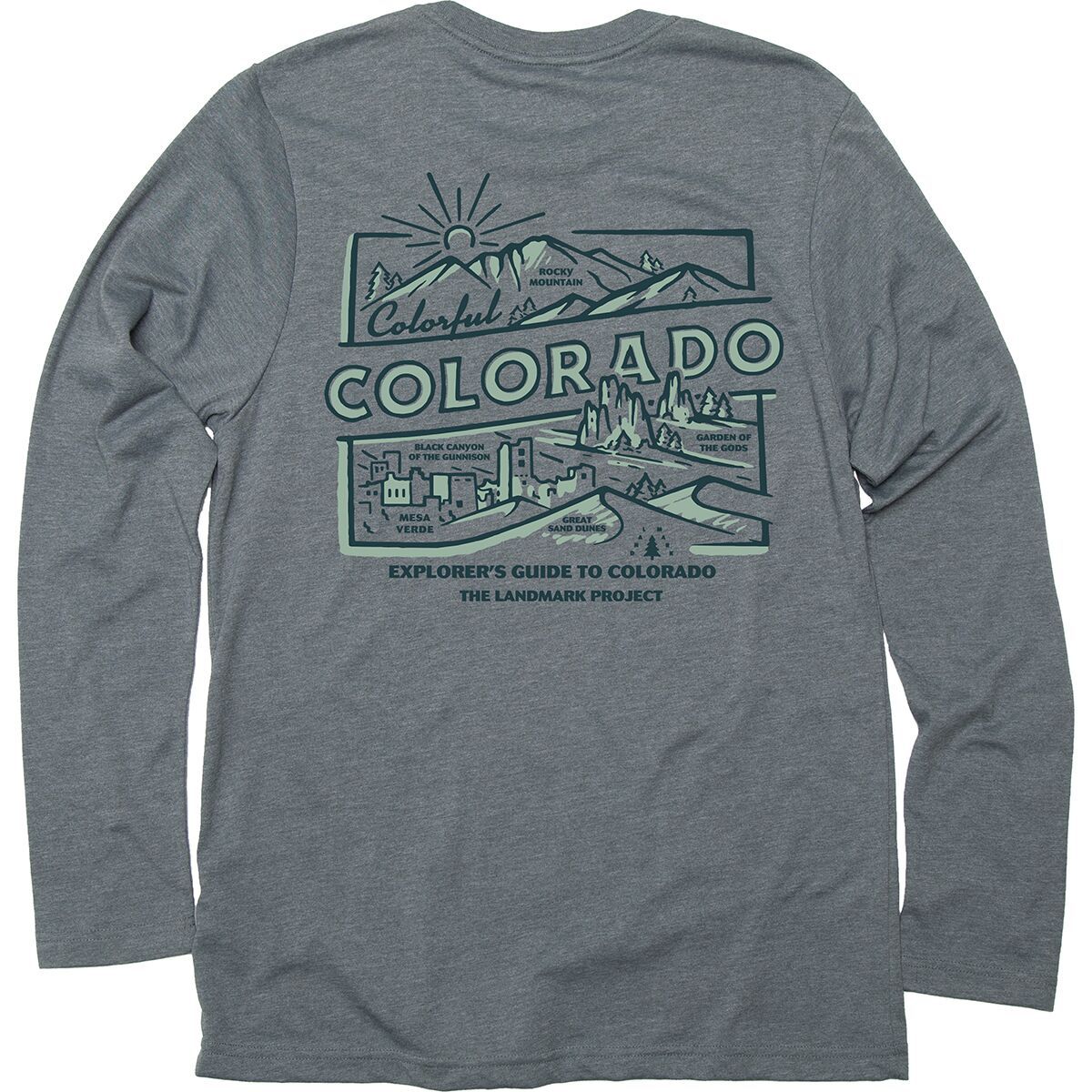 

Футболка с длинным рукавом и карманом Explore Colorado Landmark Project, цвет manatee