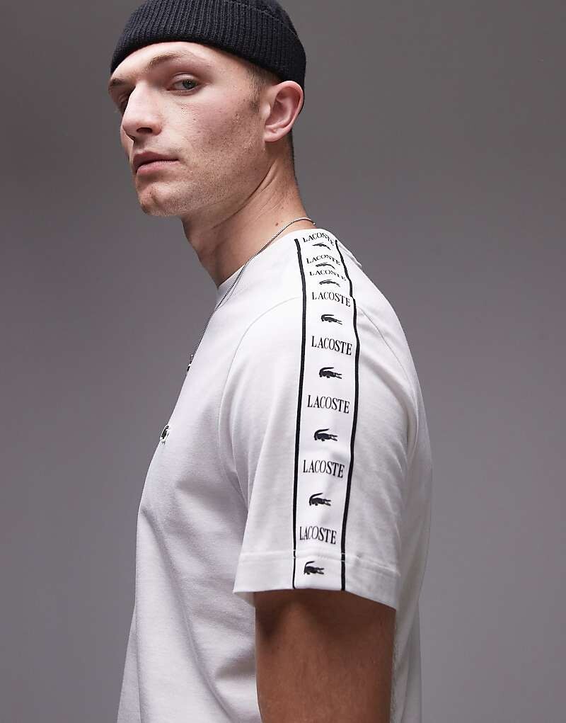 

Белая футболка Lacoste свободного кроя с большим логотипом