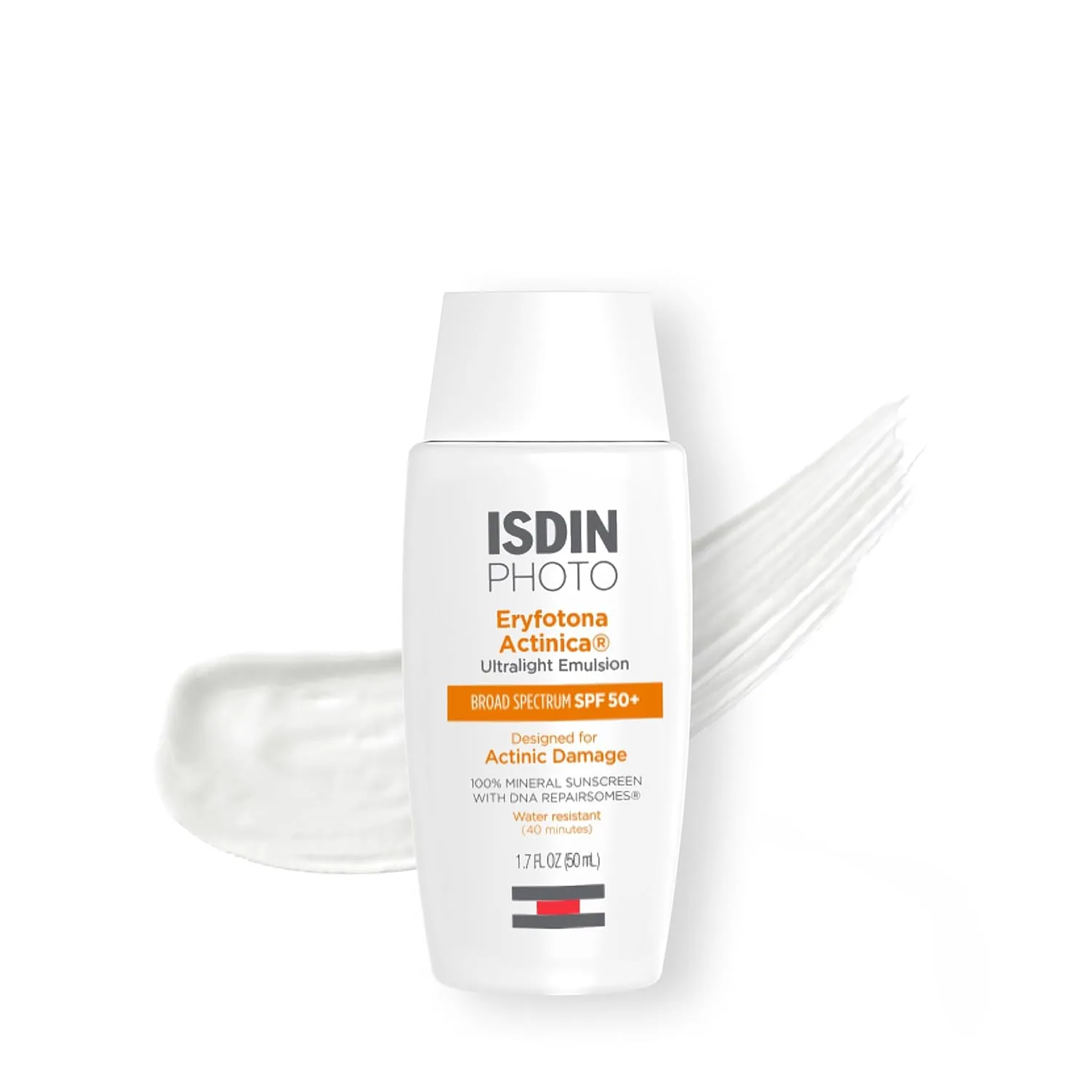 ISDIN Eryfotona Actinica SPF 50+ минеральный солнцезащитный крем для лица с оксидом цинка, 100% минеральные UV-фильтры, без белого налета, для чувствительной кожи 50 мл (1 шт.)