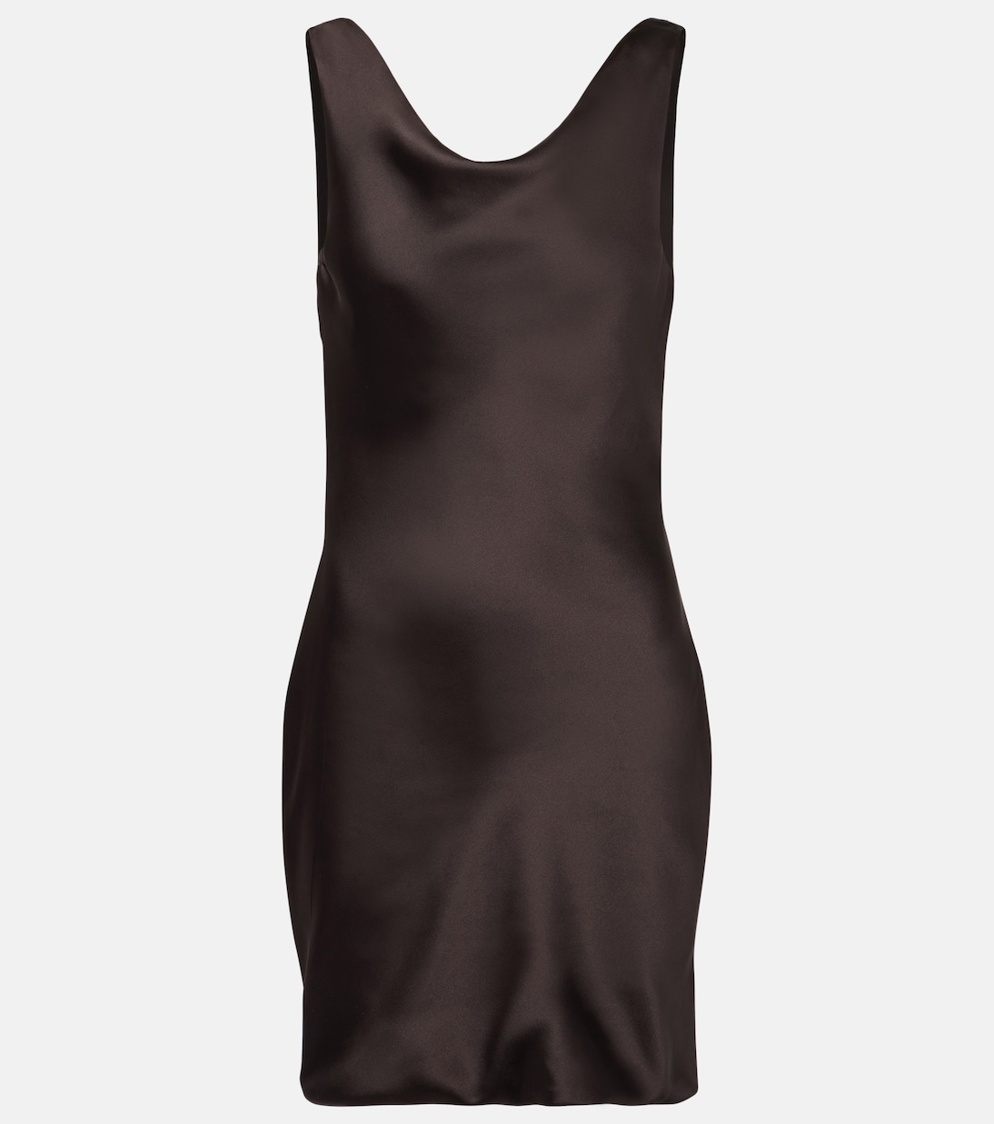 

Мини-платье из креп-сатина Maria Norma Kamali, коричневый