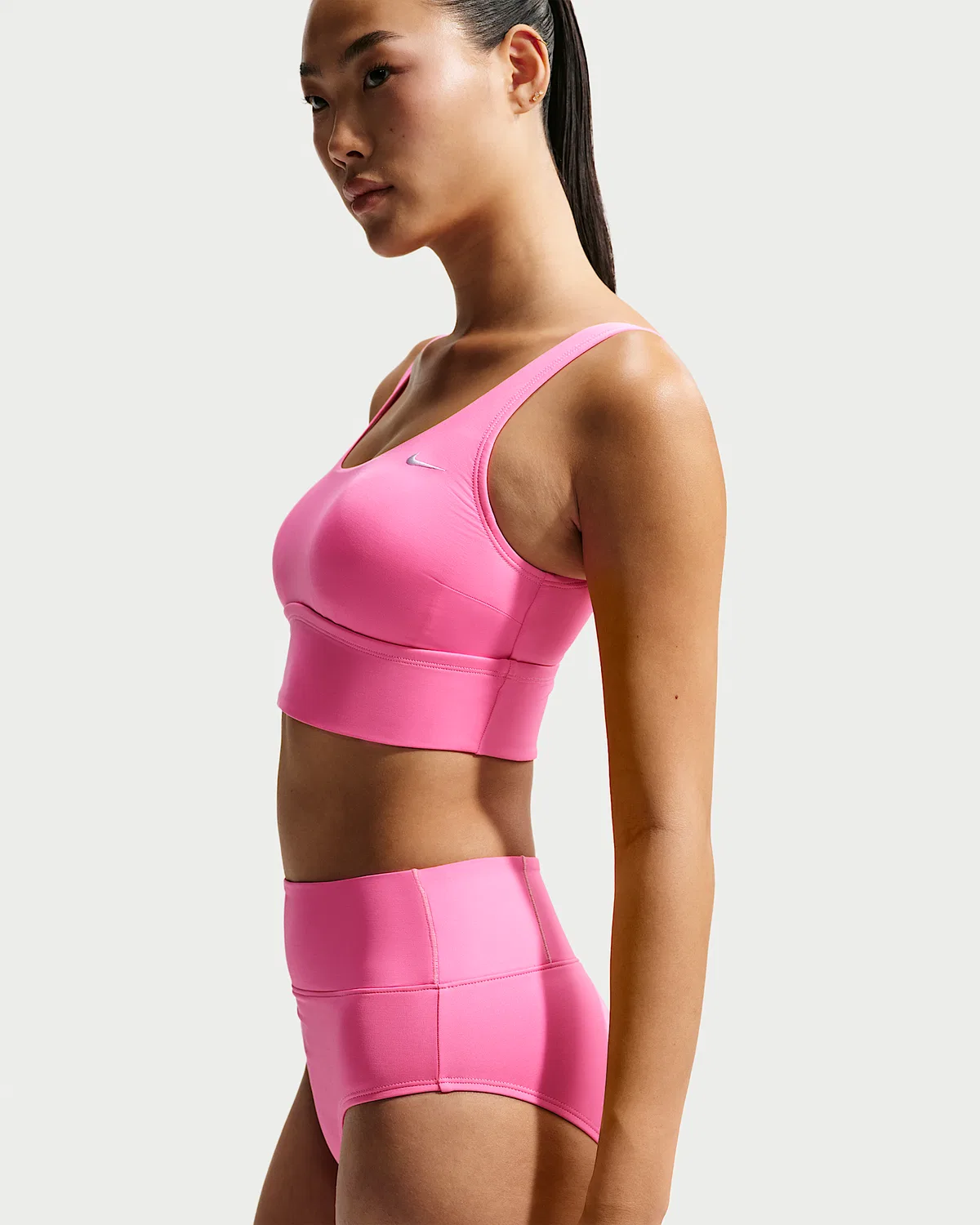 Женские плавки Nike Swim Effortless Essential с высокой талией, Pink Glow — фото 4