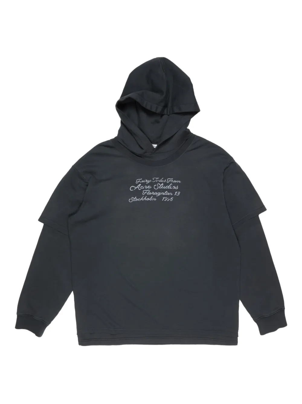 

Двухслойная толстовка с капюшоном и надписью Acne Studios, черный