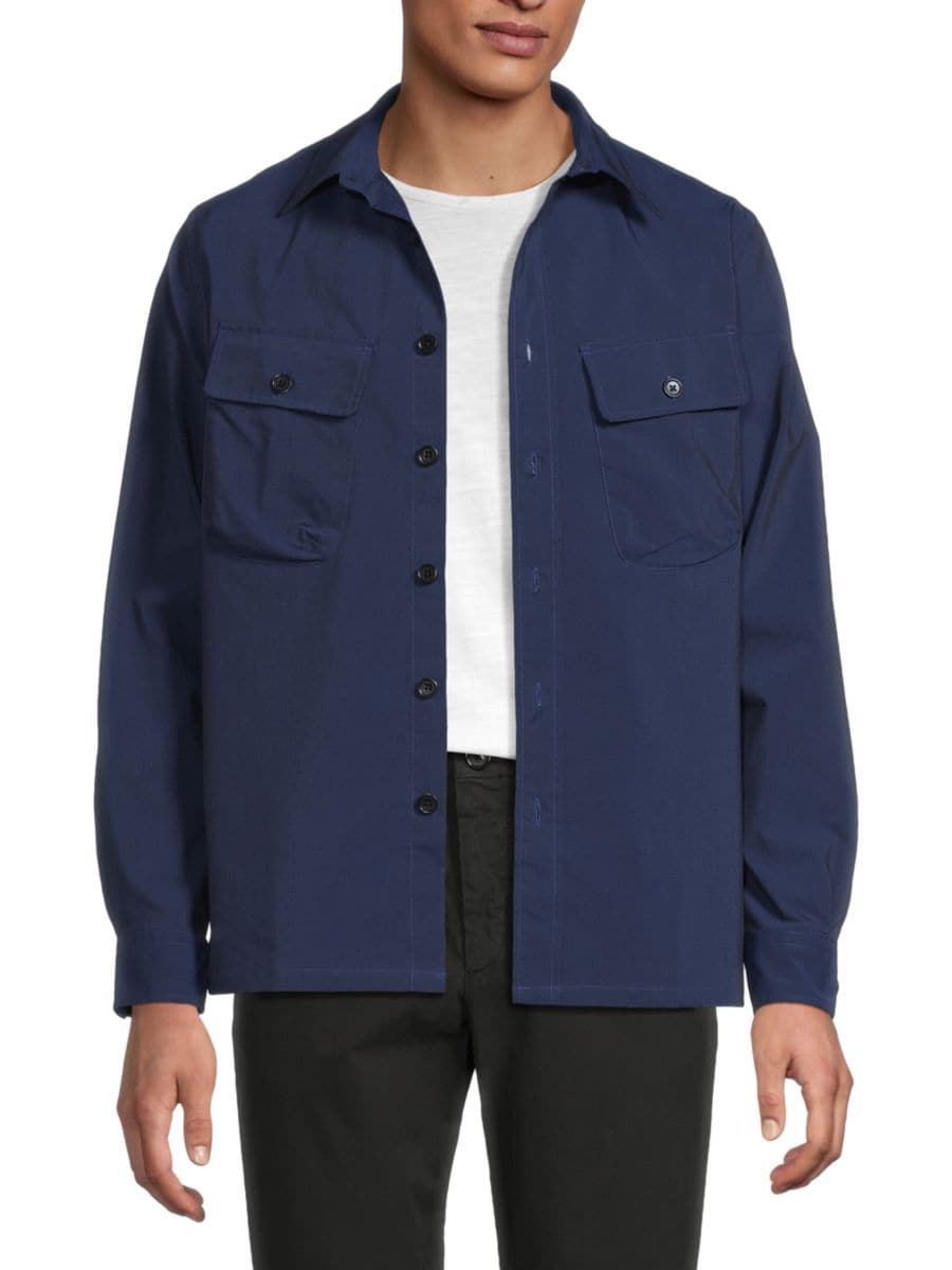 

Верхняя рубашка из хлопковой смеси с карманом-клапаном Paul Smith, цвет Very Dark Navy