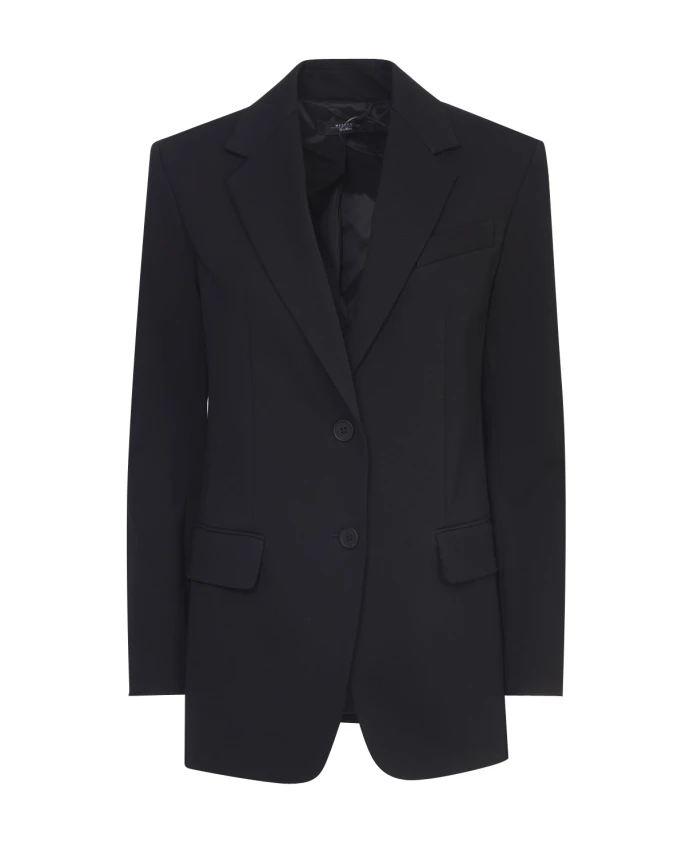 

Черный трикотажный пиджак женственного силуэта Weekend Max Mara, черный