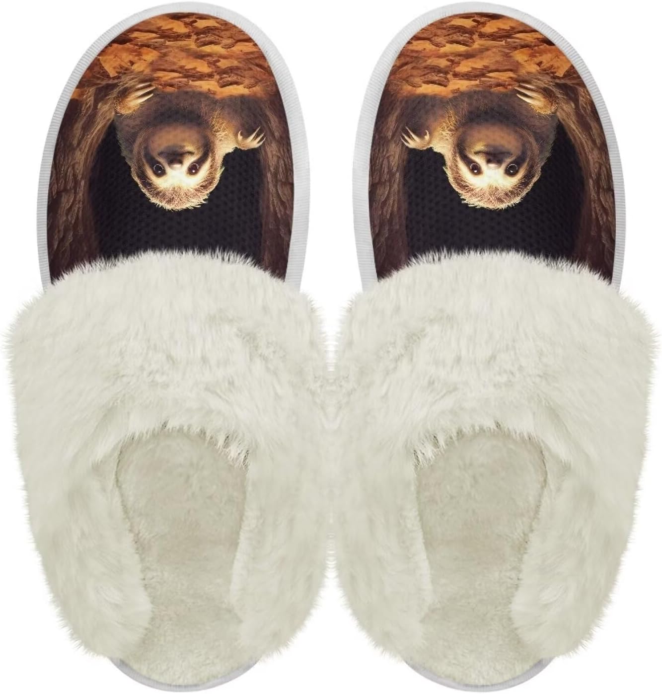 

Хлопковые тапочки PJHEQOXE с пушистыми краями, домашние тапочки для дома и улицы, хлопковые тапочки унисекс, Sloth