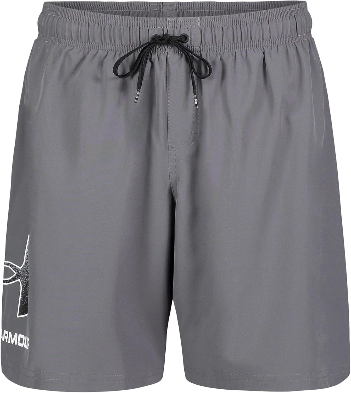 

Мужские шорты для плавания с электробордом Under Armour, затягивающиеся на шнурок и эластичный пояс сзади, быстросохнущие, Pitch Gray Gradient Logo