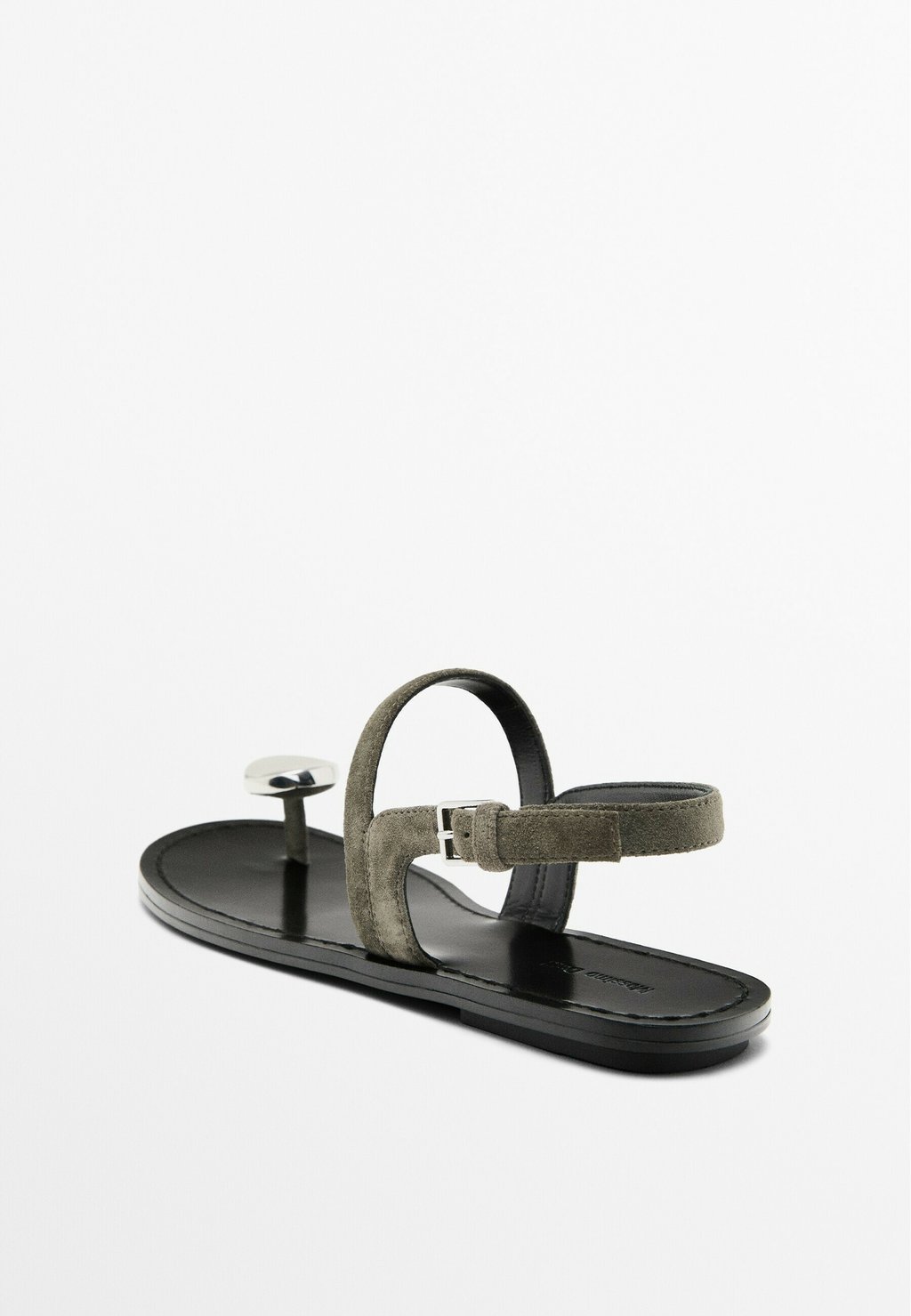 Сандалии SANDALS WITH METAL TOE DETAIL 11726550 Massimo Dutti, серо-коричневый — фото 2