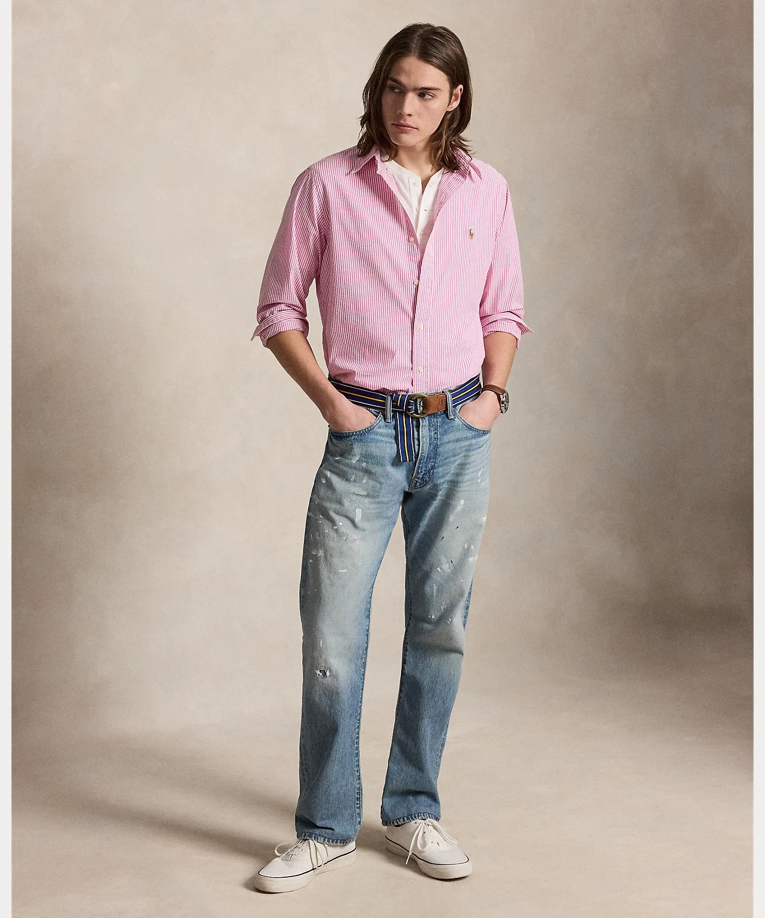 Мужская рубашка Polo Ralph Lauren Classic Fit в полоску — фото 3