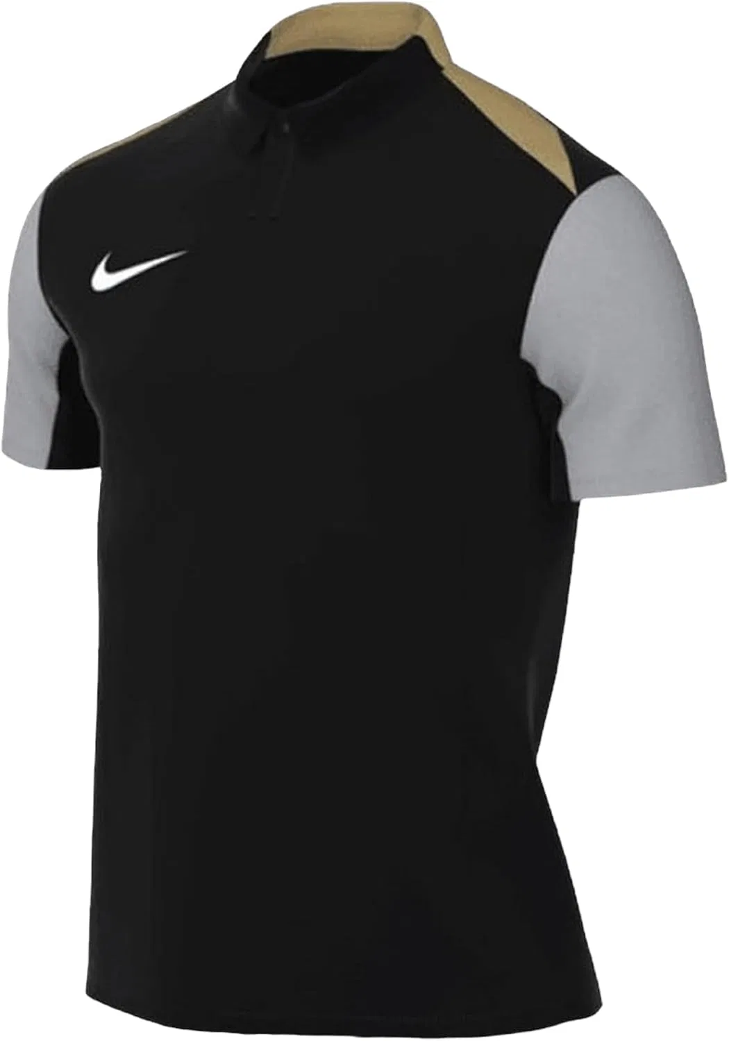 Мужское поло Nike Dri-FIT, Black/Wolf Grey/Gold Jersey/White