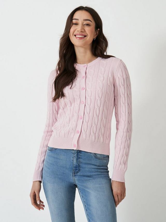 

Кардиган ручной вязки heritage Crew Clothing, светло-розовый
