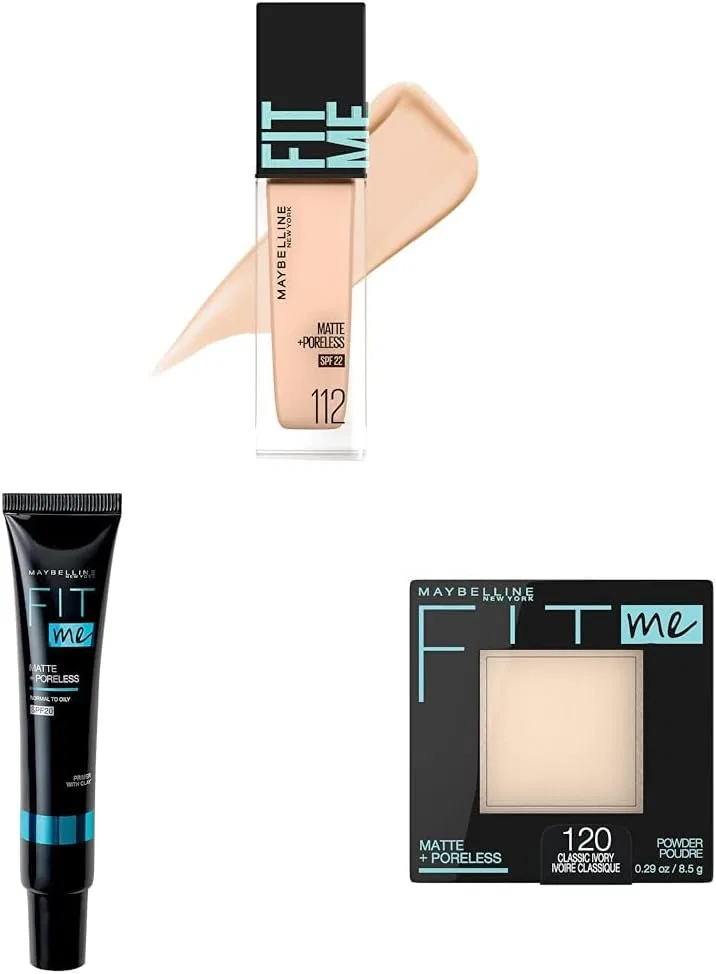 Набор тональных средств Maybelline Fit Me: тональный крем R112, праймер 01, пудра 4.2 oz