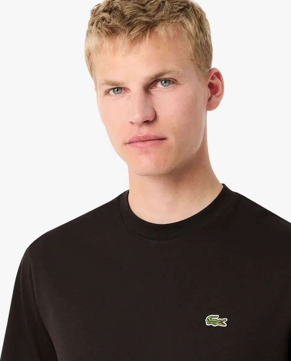 Мужская футболка из хлопка с коротким рукавом Lacoste, темно-коричневый — фото 3