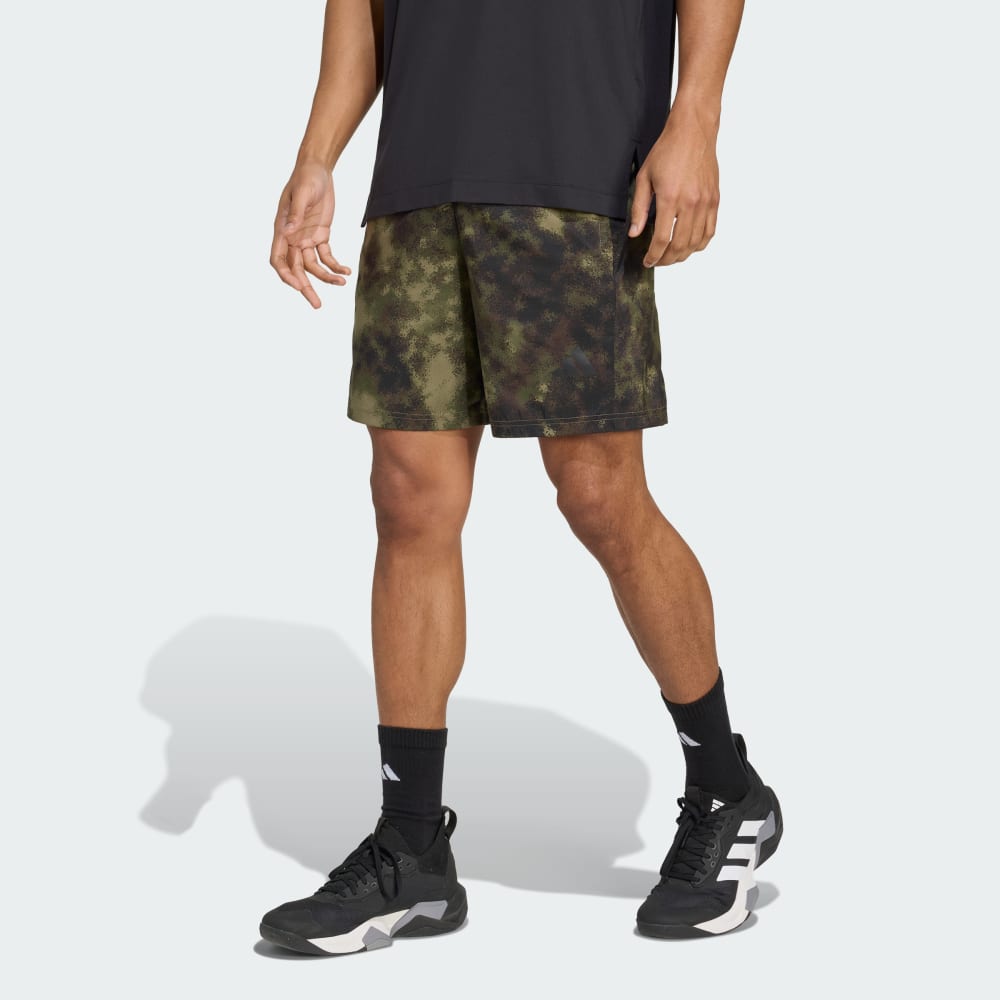 

Спортивные шорты Adidas Train Essentials Seasonal All Over Print Short, цвет Olive Strata