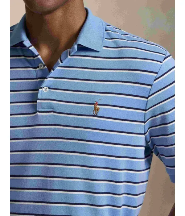Полюс custom slim fit Polo Ralph Lauren, небесно-голубой — фото 4