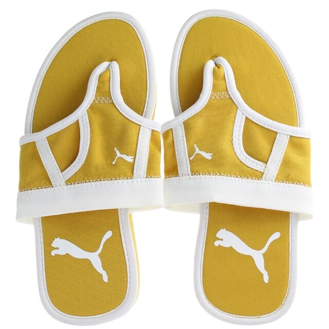 Женские желтые шлепанцы с чехлом на шнурке Puma, желтый