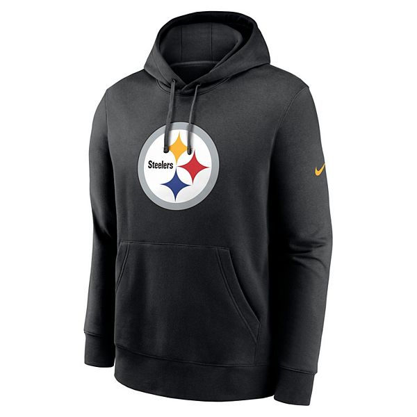 Толстовка с капюшоном Men's black pittsburgh steelers club logo pullover Nike — фото 3