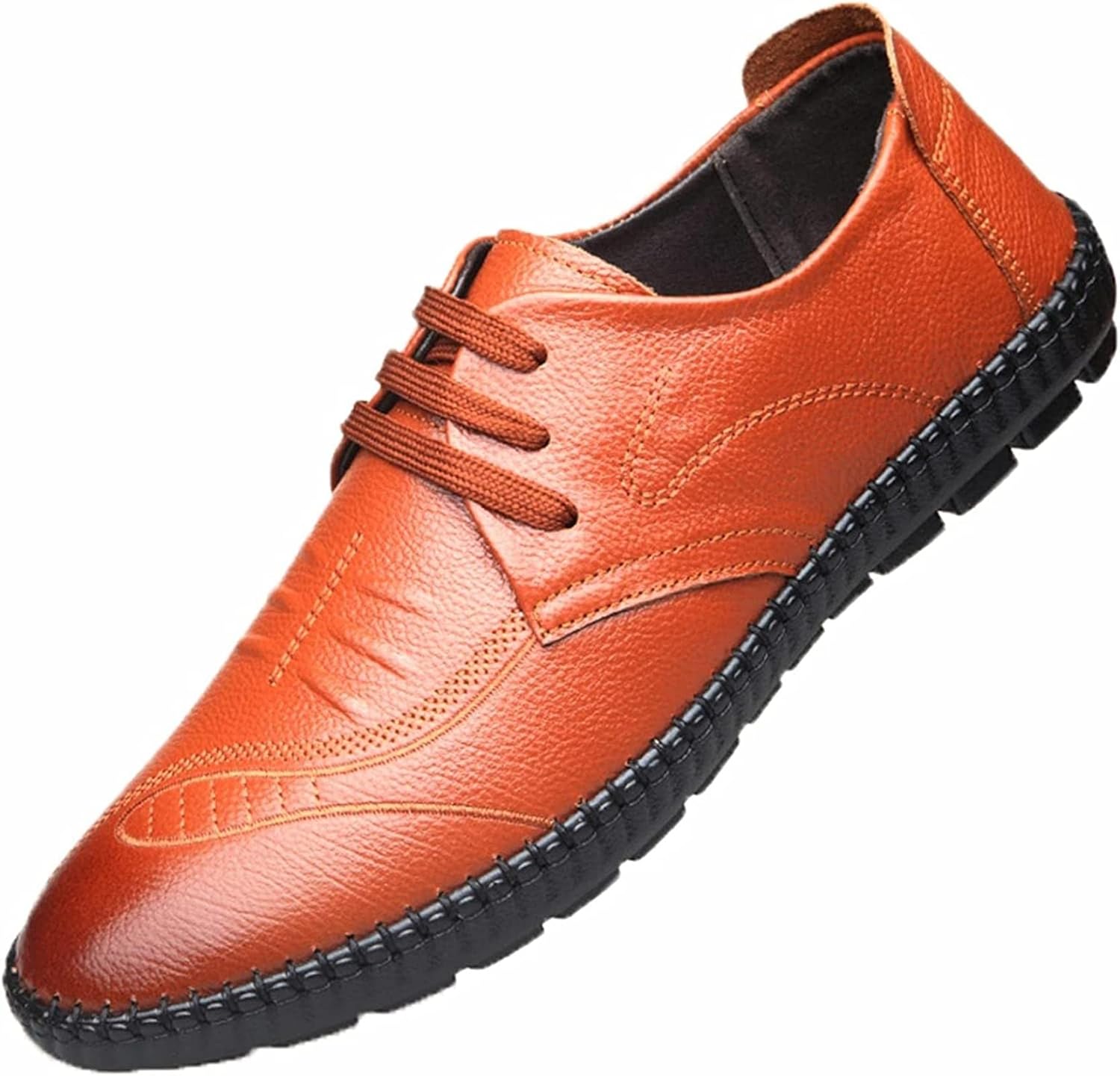 

Мужские деловые повседневные кожаные туфли Yiozoi с низким верхом, шнуровкой, для работы и вечеринок, с мягкой подошвой, формальные, коричневый