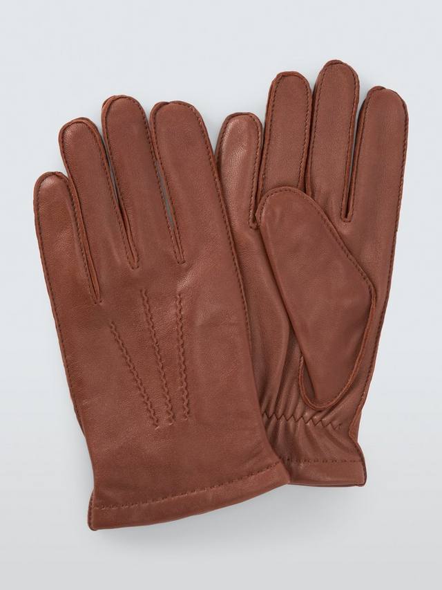 

Перчатки из кожи с подкладкой из мериносовой шерсти John Lewis, Tan