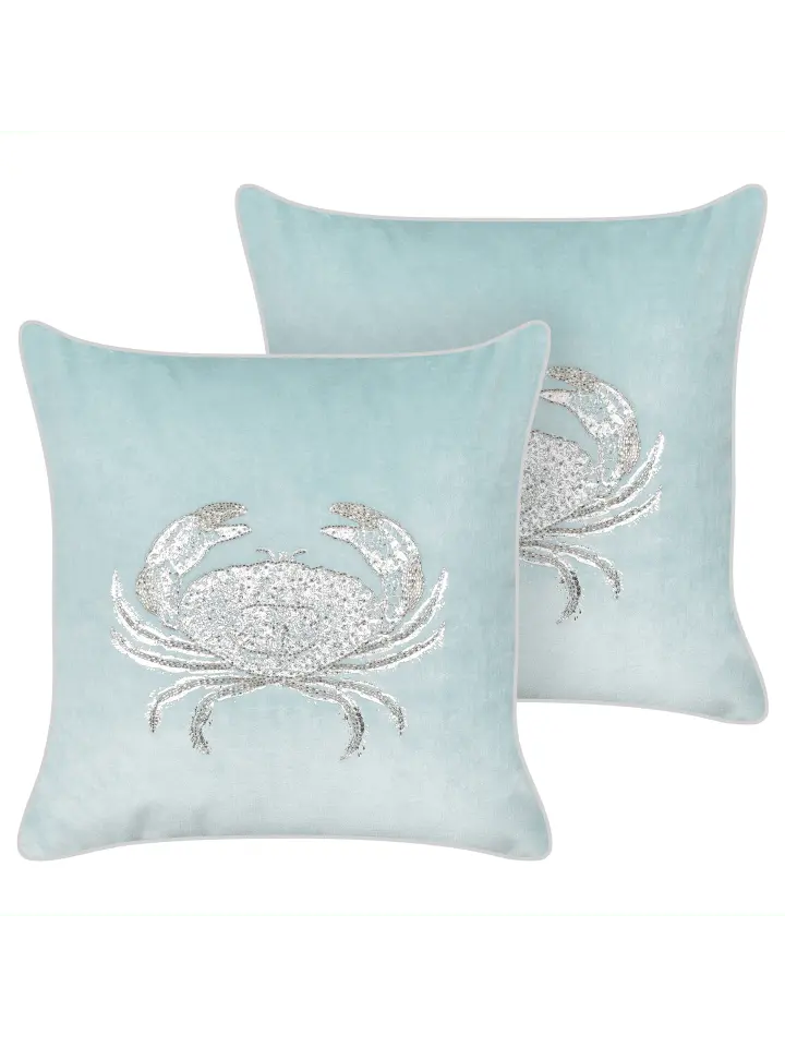 

Декоративная подушка Beliani 2er Set Deko BOSSIELLA, цвет blau/silber