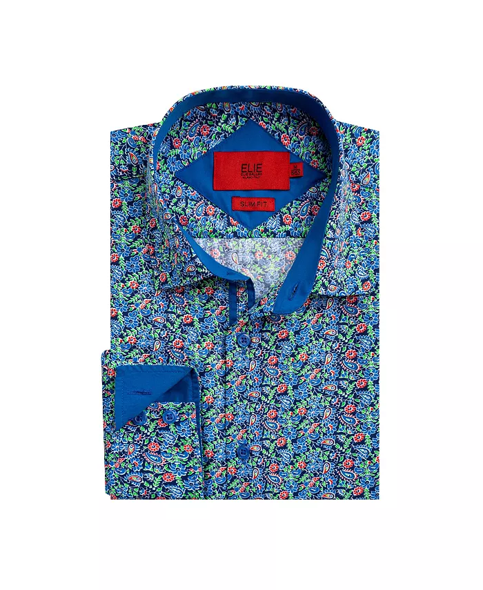 

Рубашка для мальчиков-подростков Slim Fit с принтом пейсли Elie Balleh, синий