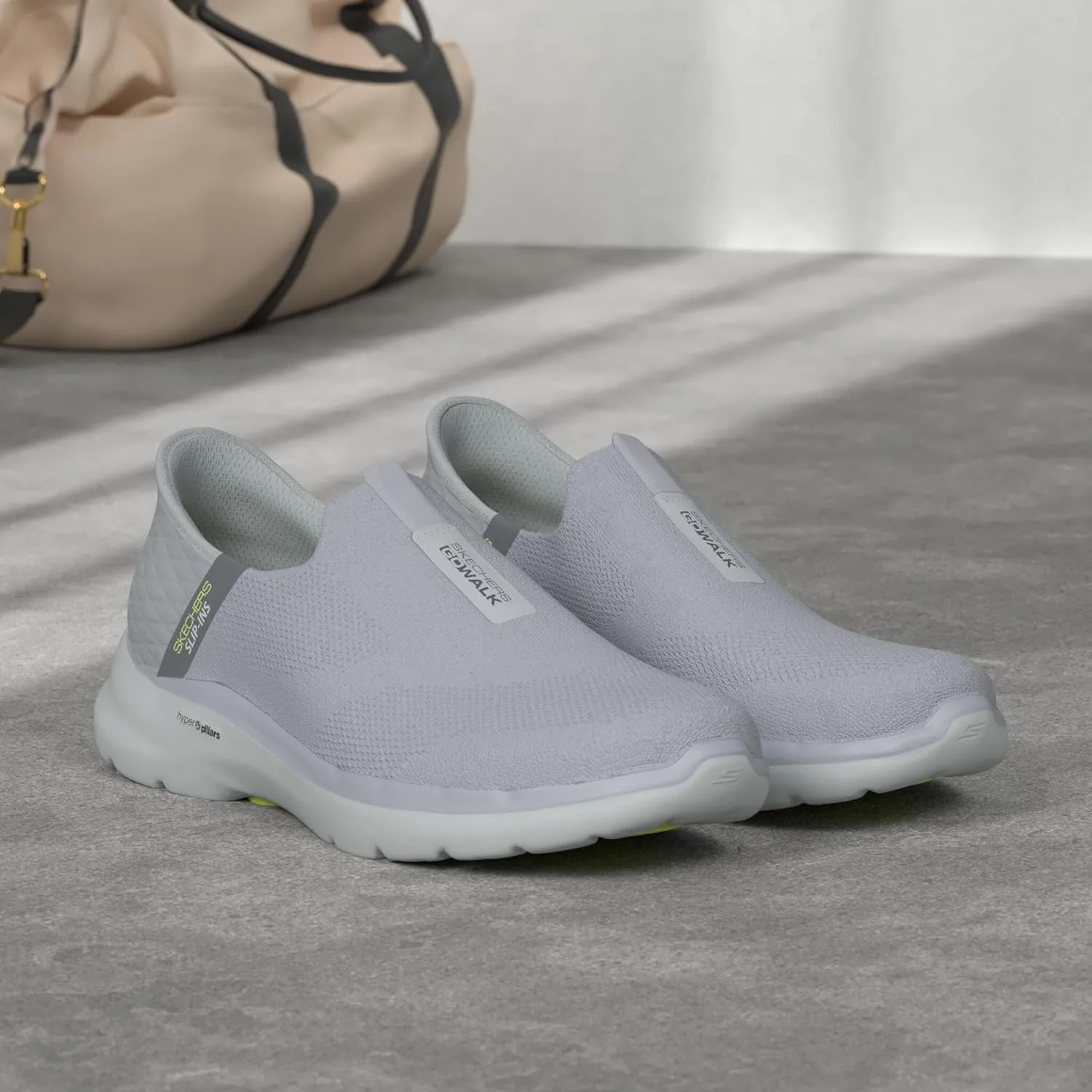 Слипоны Skechers Slip-ins: GO Walk 6 Easy On Slip-on Walking Trainers, серый — фото 3