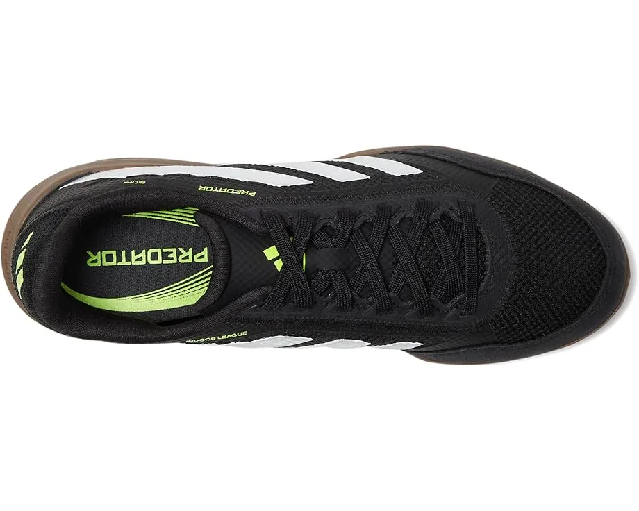 Кроссовки Adidas Kids League Predator Indoor Cleats (Little Kid/Big Kid), Black/White/Lucid Lemon — фото 2