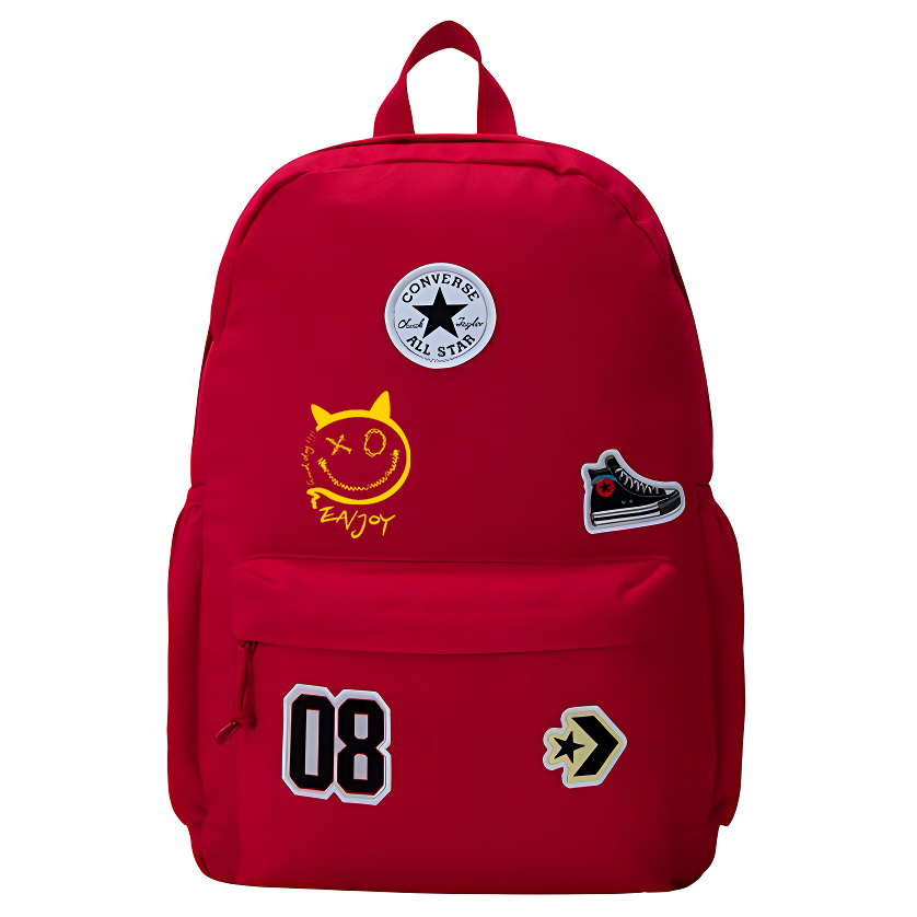 

Converse Полиэстеровый рюкзак средний размер унисекс в стиле преппи красный, Smiley Face
