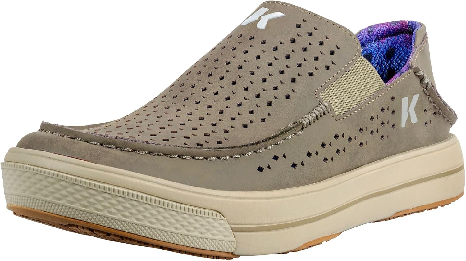 

Мужские кожаные мокасины для рыбалки Korkers с вентиляцией, радужная форель, с фиксированными подошвами Kling-On Deck, Falcon