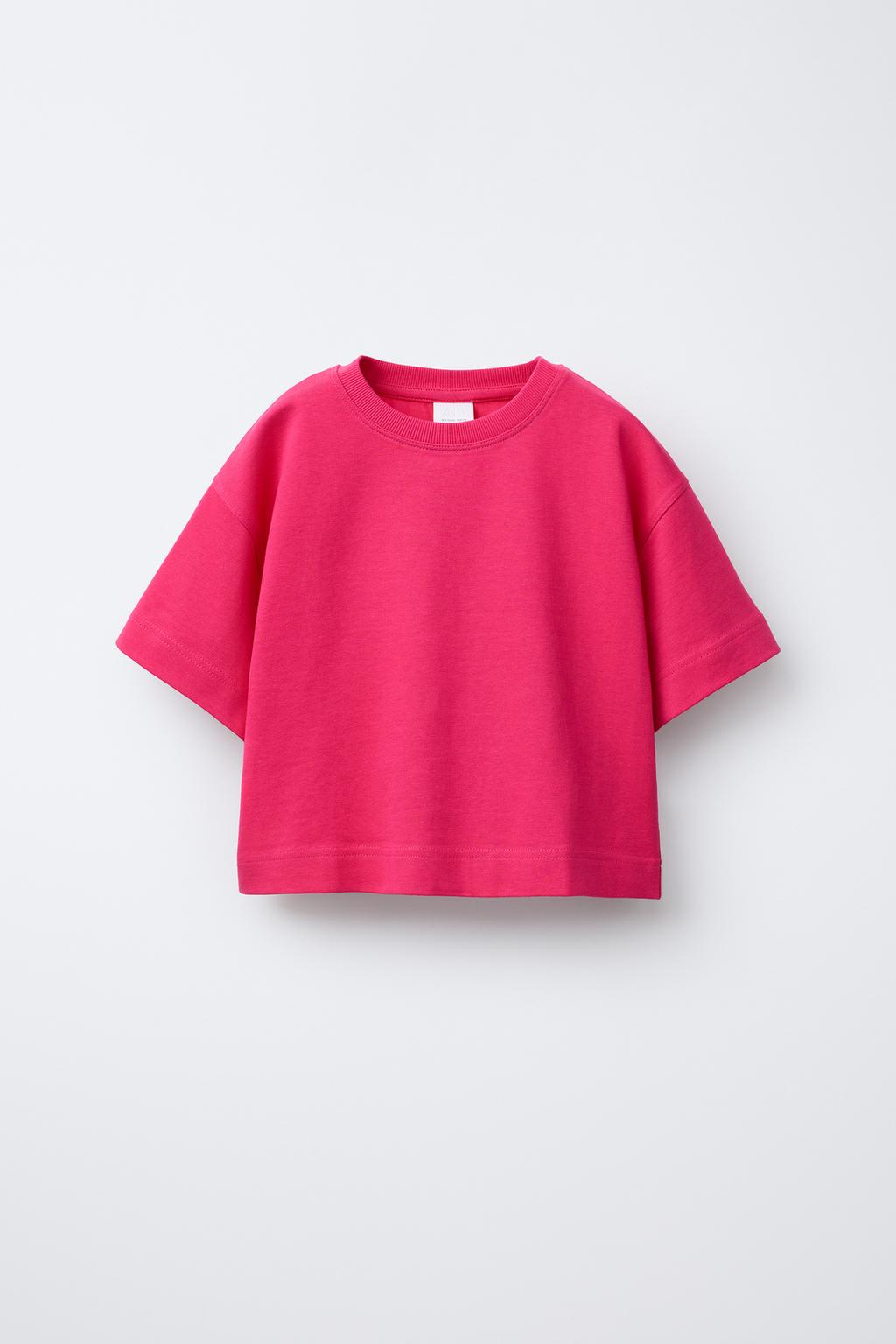 

Простая футболка в тяжелом весе ZARA, цвет Fuchsia